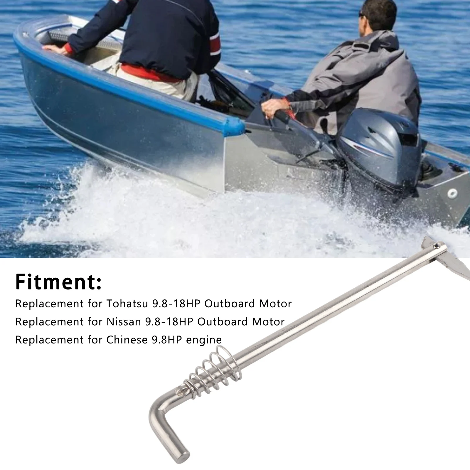 

Упорный стержень наклона и пружиной 350‐62121‐2 Замена для подвесного мотора Tohatsu 9,8‐18 л.с. 350‐62121‐1 369‐62122‐2