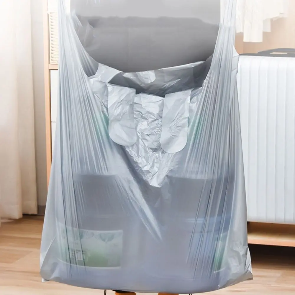 10Pcs Plastic Moving Packing Bag Silver Grey Extra Thick Clothes Quilt Storage Bag Dust-Proof Large Capacity