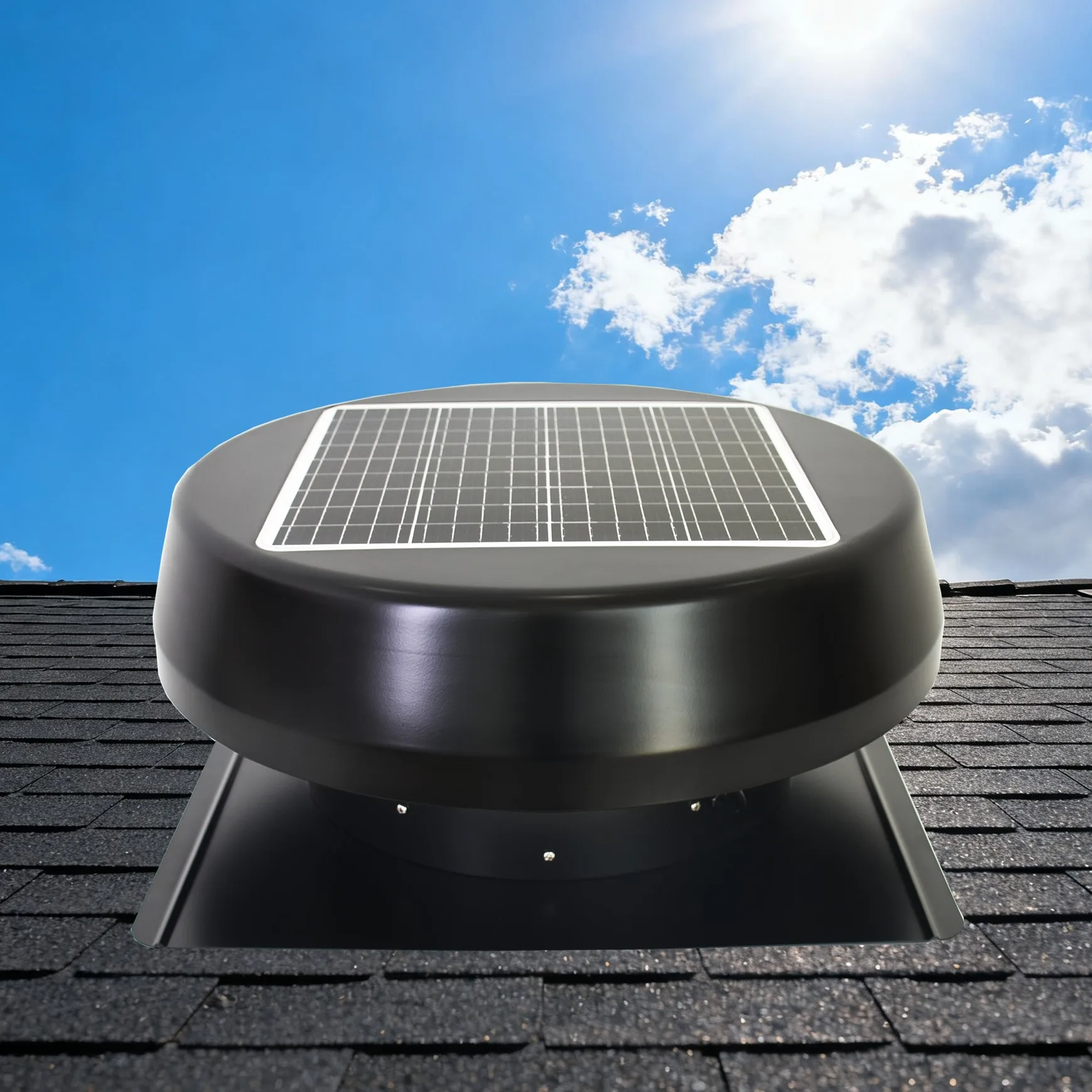 مروحة العلية تعمل بالطاقة الشمسية 2284CFM مروحة تدفق الهواء الكبيرة مروحة تهوية السقف الشمسية لتهوية المنزل بالكامل للمنزل #1