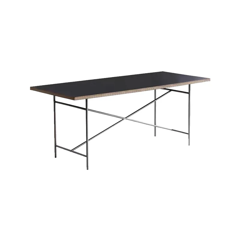 

Solid wood desktop computer desk, simple modern home stainless steel dining table, shop display desk