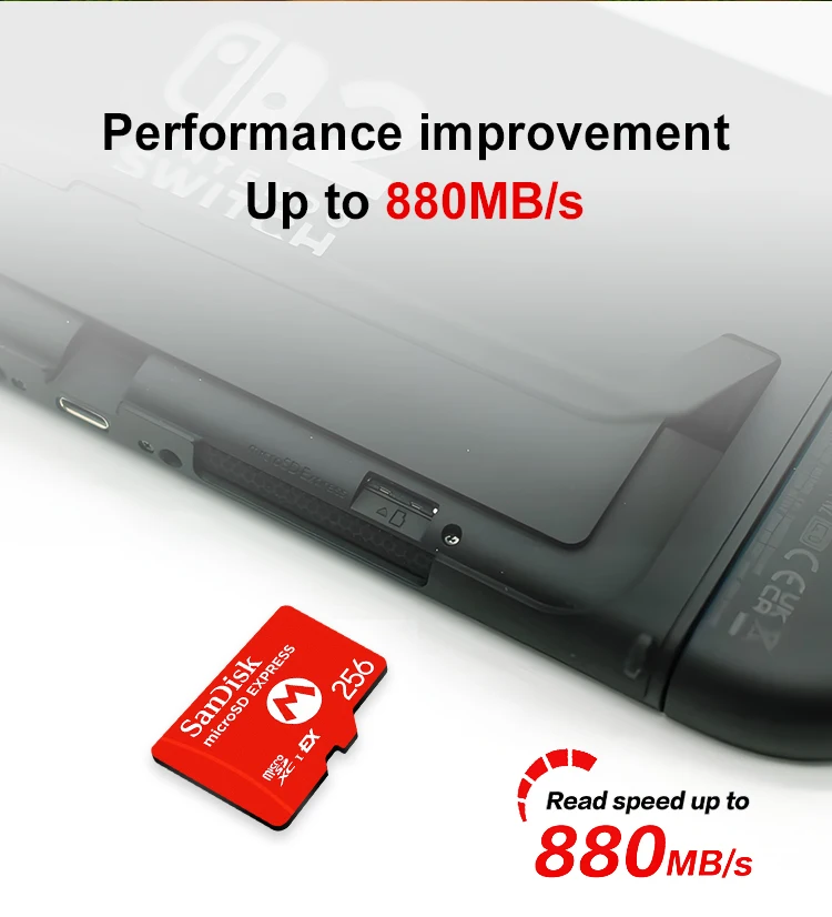 SanDisk MicroSD Express Karte 128GB 256GB A2 5.3K NVMe TF Speicherkarte für Tablet UAV Switch 2 Max 880Mb/s Micro SD Karte für Telefon – Detail 20