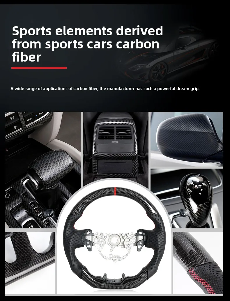 Para Toyota Camry/Crown/Alphard modificação do volante de fibra de carbono novos acessórios