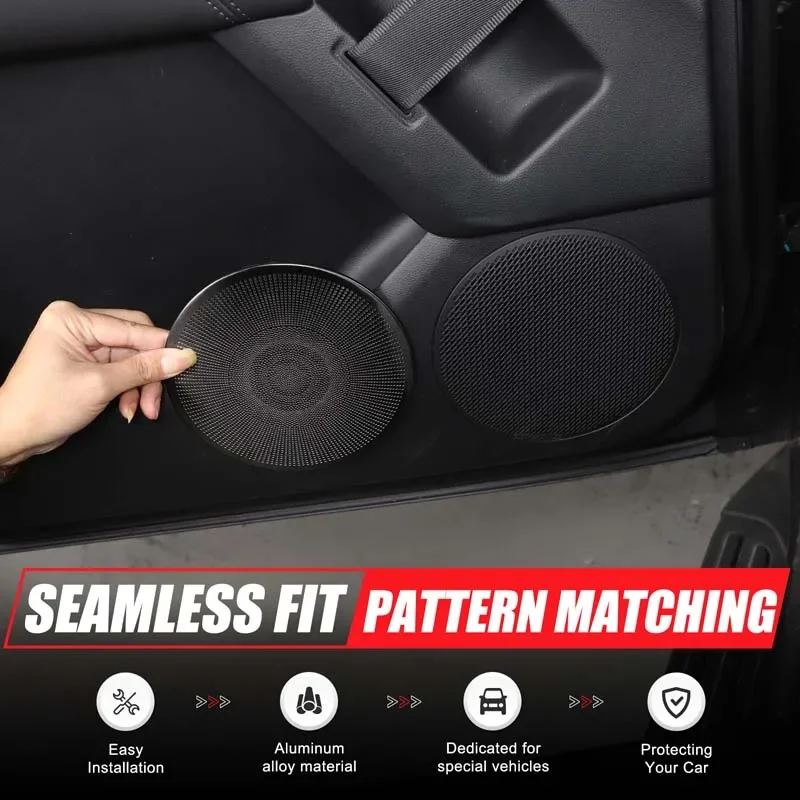 

4Pcs Stainless Steel Black For Haval H9 2024-2025+ Car door horn mesh cover decorative sticker interior protection accessories