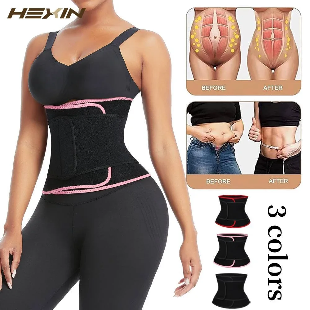 HEXIN Women Body Shaper Thermo Neoprene Slimming Waist Belt Sauna Waist Trainer Corset Weight Loss Trimmer Belt