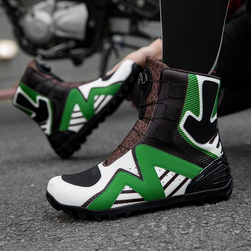 أحذية ركوب الدراجات الواقية للدراجات النارية للرجال للفصول الأربعة، أحذية ركوب الخيل العصرية المقاومة للاهتراء ومضادة للانزلاق وقابلة للتنفس على الطرق الوعرة #6