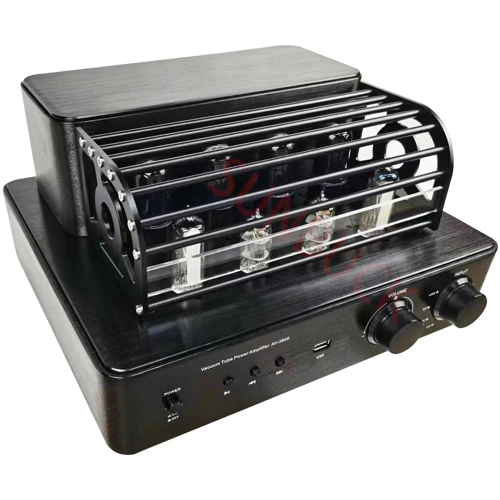 SUNBUCK AV3800 6E2 6F1 6P1 Vacuum Tube Power Amplifier 2.0 Stereo 15W +15W USB Bluetooth hifi Tube Power Amplifier Audio