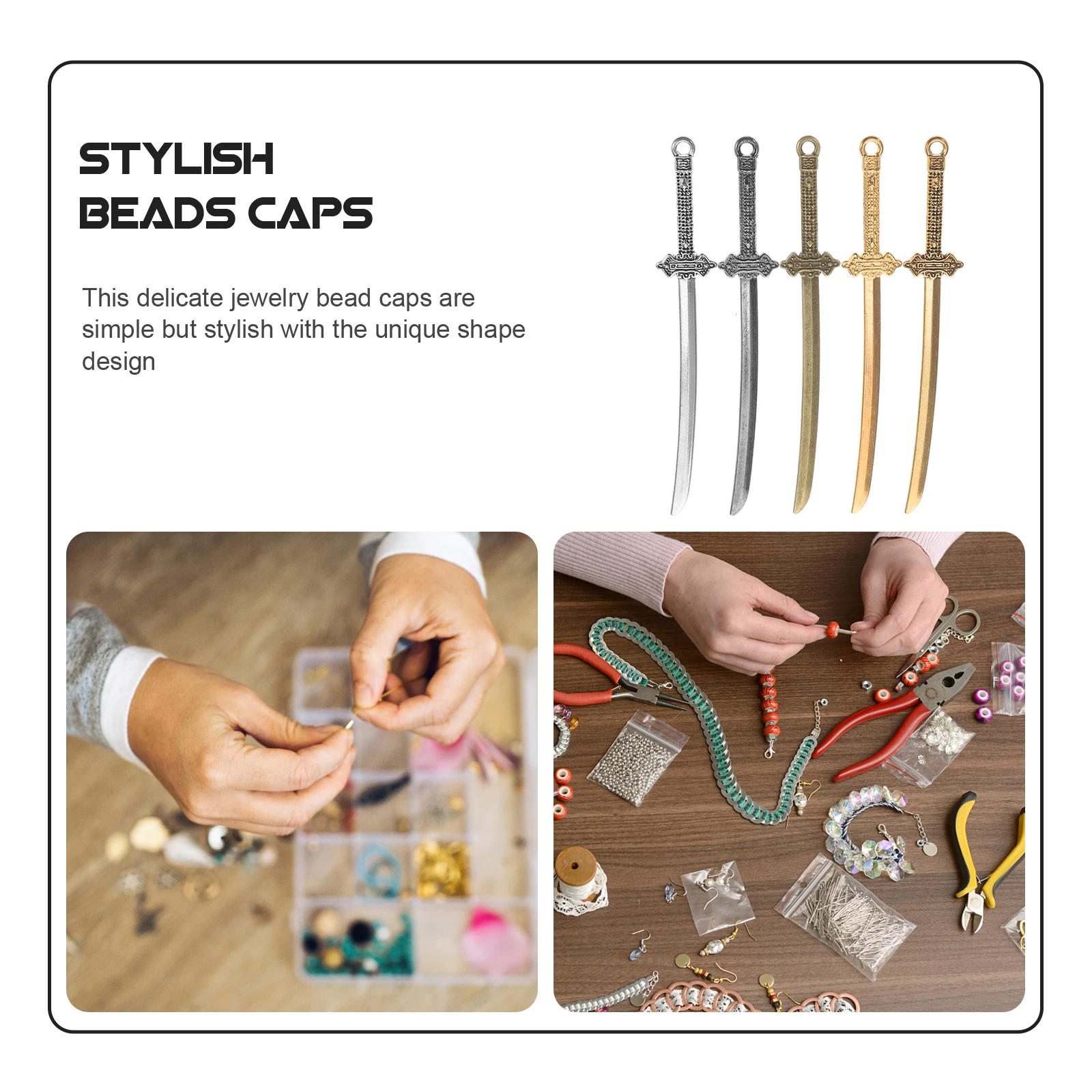 

50Pcs Sword Charm Pendants Vintage Swords Charms for DIY Necklace Bracelet Earrings Jewelry Crafts Sword Charm