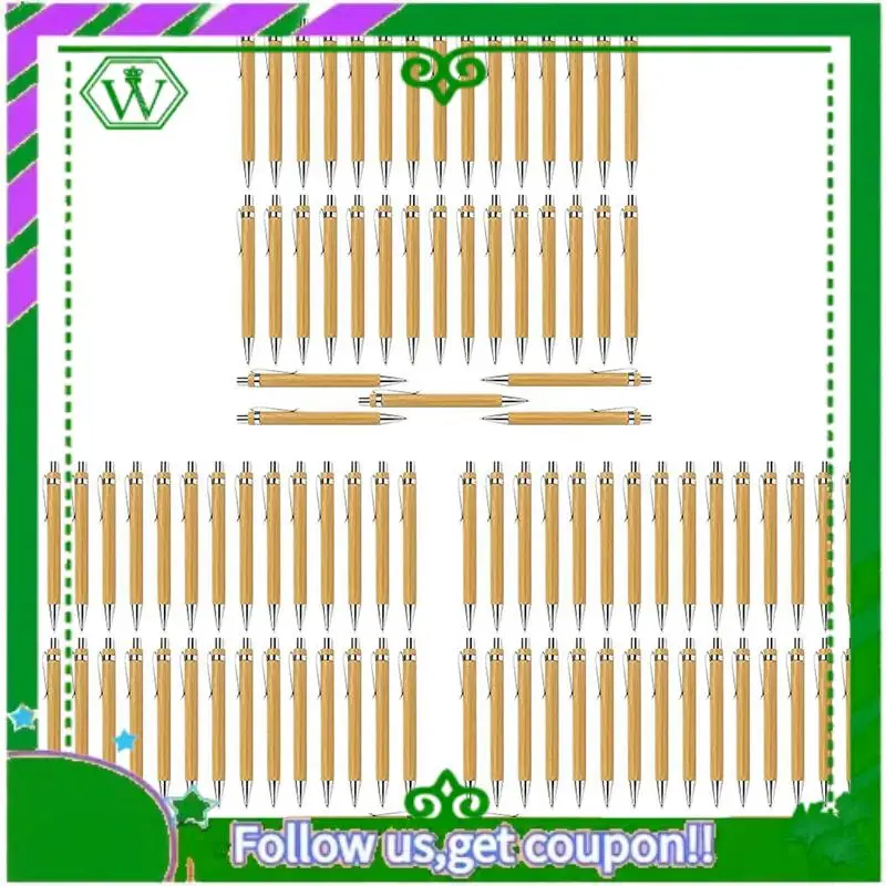 

ABIK-105 шт. офисные и школьные принадлежности, устойчивая ручка, бамбуковая выдвижная шариковая ручка, инструмент для письма (черные чернила)