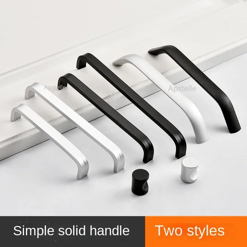 Kitchen Cabinet Handles Drawer Knobs Pulls Aluminium Alloy Sliver Black Cabinet Knobs Black Furniture Handle Cabinet Hardware