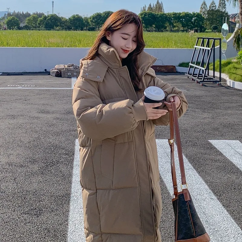 

Thickened Down Cotton-padded Jacket Women's Parkas 2025 New Winter Bread Outerwear Female Korean Overwear Loose Long Cotton Coat