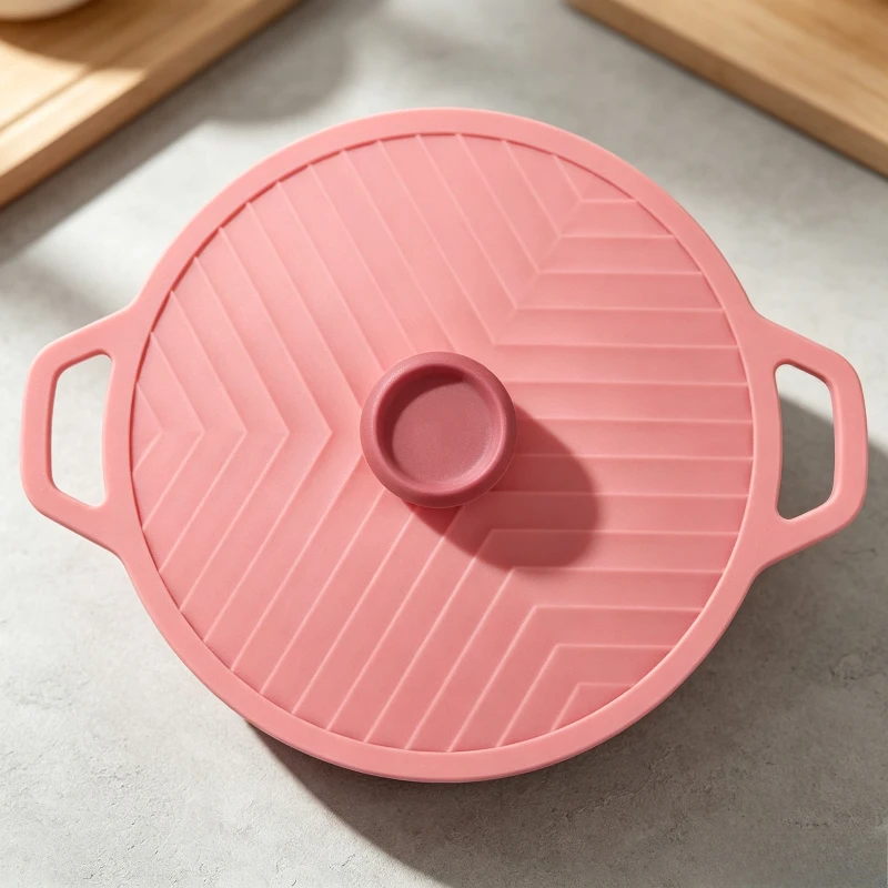Silicone Lid Large Sealed Fresh-Keeping Cover Heat Insulated Anti-overflow Cover Universal Non-slip Dustproof Pot Cover
