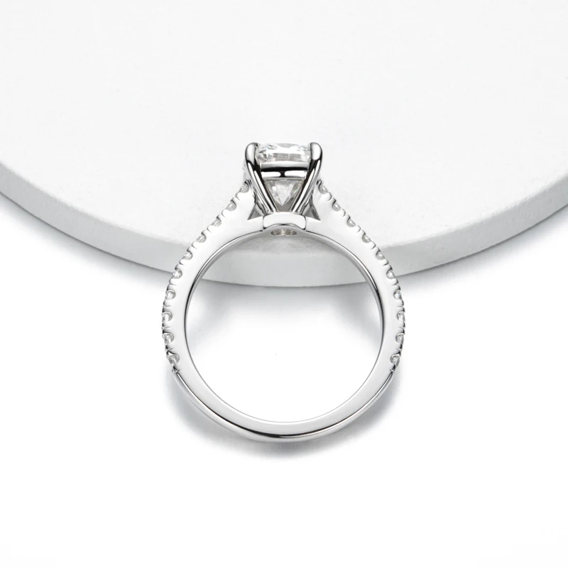 DEZO Luxury Total 4.6ct Elongated Cushion Cut Moissanite Enagement Rings For Women D Color VVS 925 Sterling Silver Jewerly Gifts