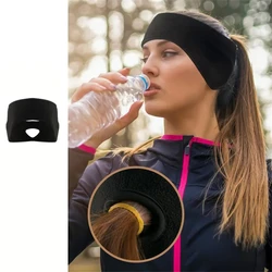 1pc Winter Sweatband Ear Warmer Horsetail Cave Headband Women Men Windproof Running Headband Yoga Outdoor Use Sports Fitness Ela