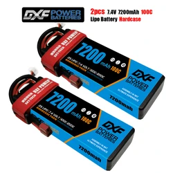 1/2PC DXF 2S Lipo Battery 7.4V 7200mah 100C Hard Case XT60 EC5 TRX Deans XT90 for Traxxas SCX10 Car FPV Airplane Truck RC Parts