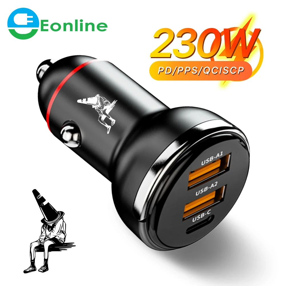 

Eonline 2D 230W Multi port 5A QC3.0 PD Car Charger Fast Quick Charging PPS PD USB Type C Car Phone Charger