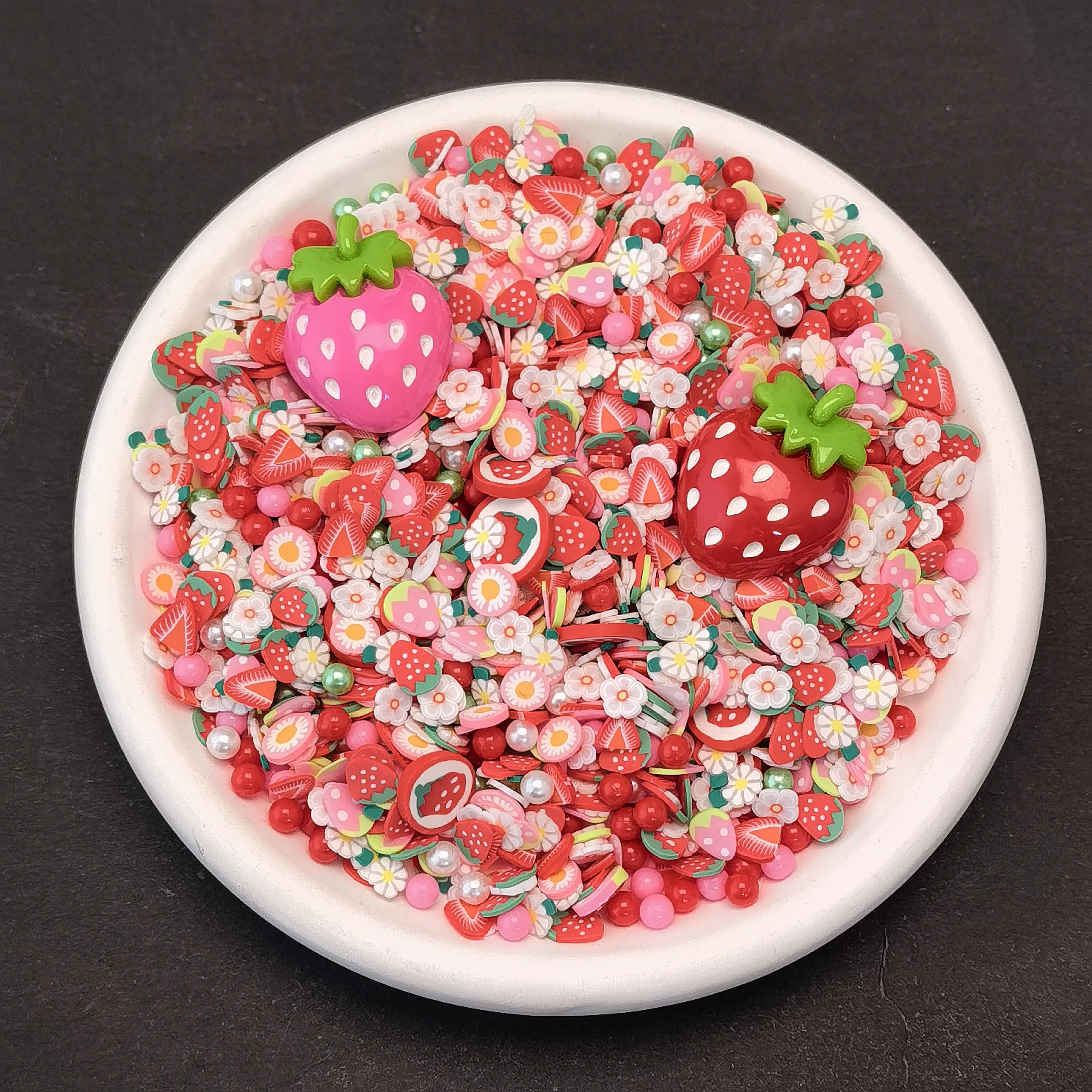 Multi Strawberry Clay Slices Soft Fruits Sprinkles for DIY Crafts Filling Accessories