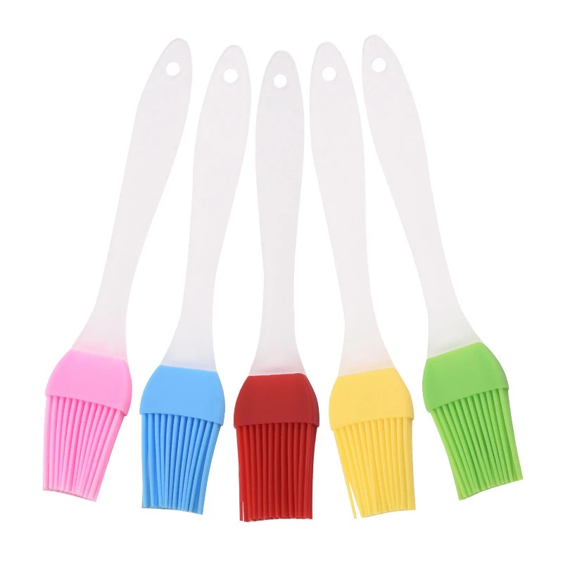 1/10pcs Silica Gel Brush High Temperature Baking Barbecue Brush Baking Tool Pastry BBQ Basting Silicone Oil Brush PP Handle