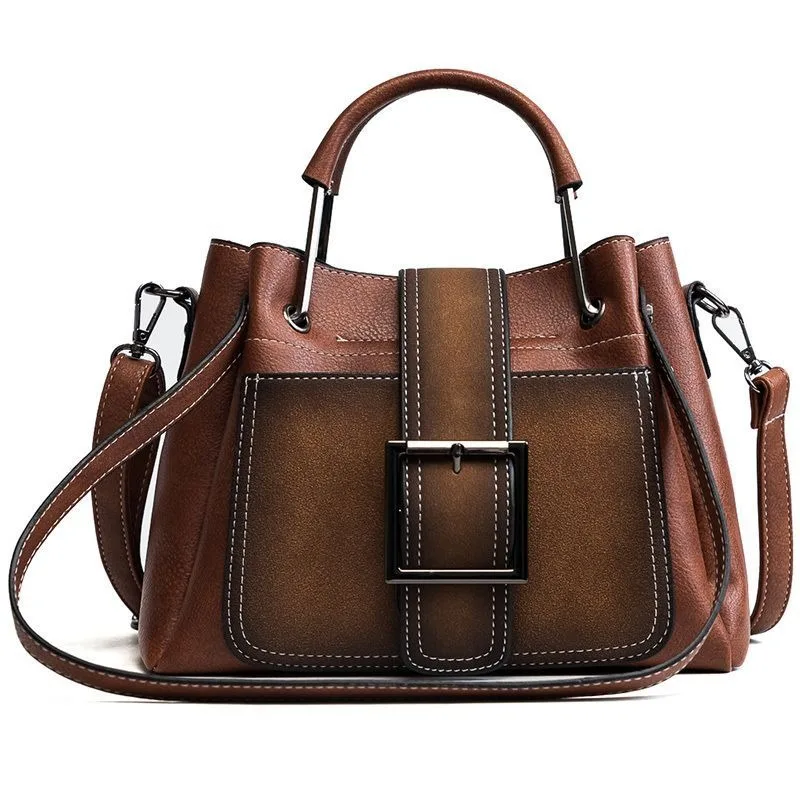 

Premium Women's Bag New Single Shoulder Versatile Atmospheric Bucket Fashion Wide Shoulder Strap Large Capacity Messenger Bag