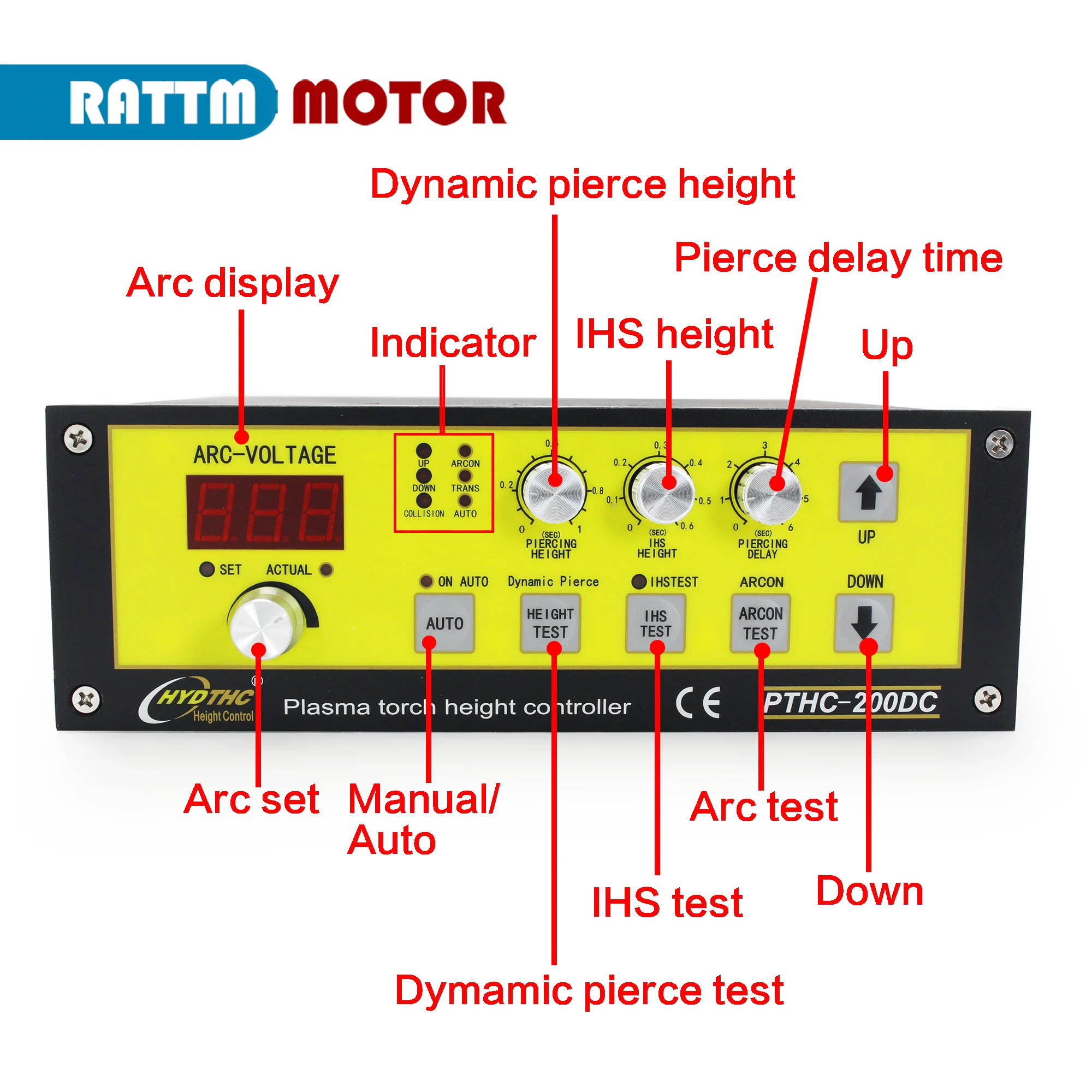 Picture 3: PTHC-200DC Arc Voltage Plasma Torch Height Controller For plasma cutter Machine CNC Controller