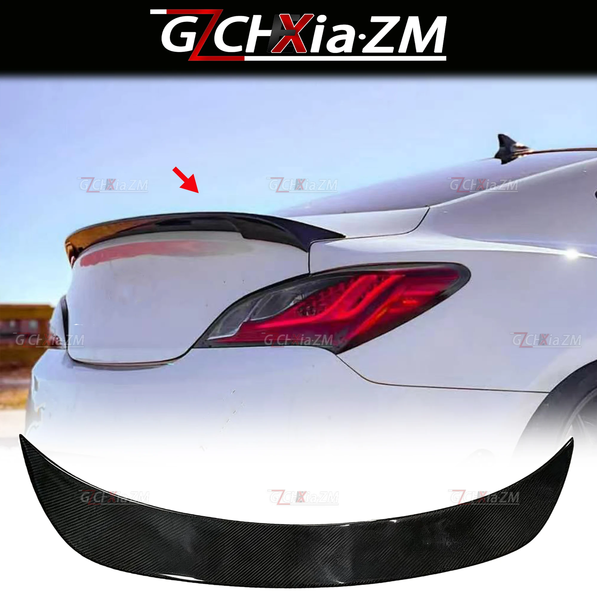 For Hyundai Genesis Coupe 2009-2015 Rear Spoiler High Quality Carbon Fiber Material Rear Lid Diffuser Kit Rear Wing