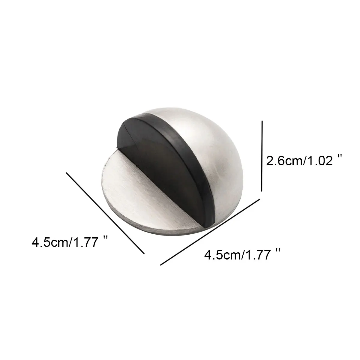 2024 New Stainless Steel Magnetic Door Stopper Punch-free Door Touch Rubber Semi-circle Anti-collision Door Stop