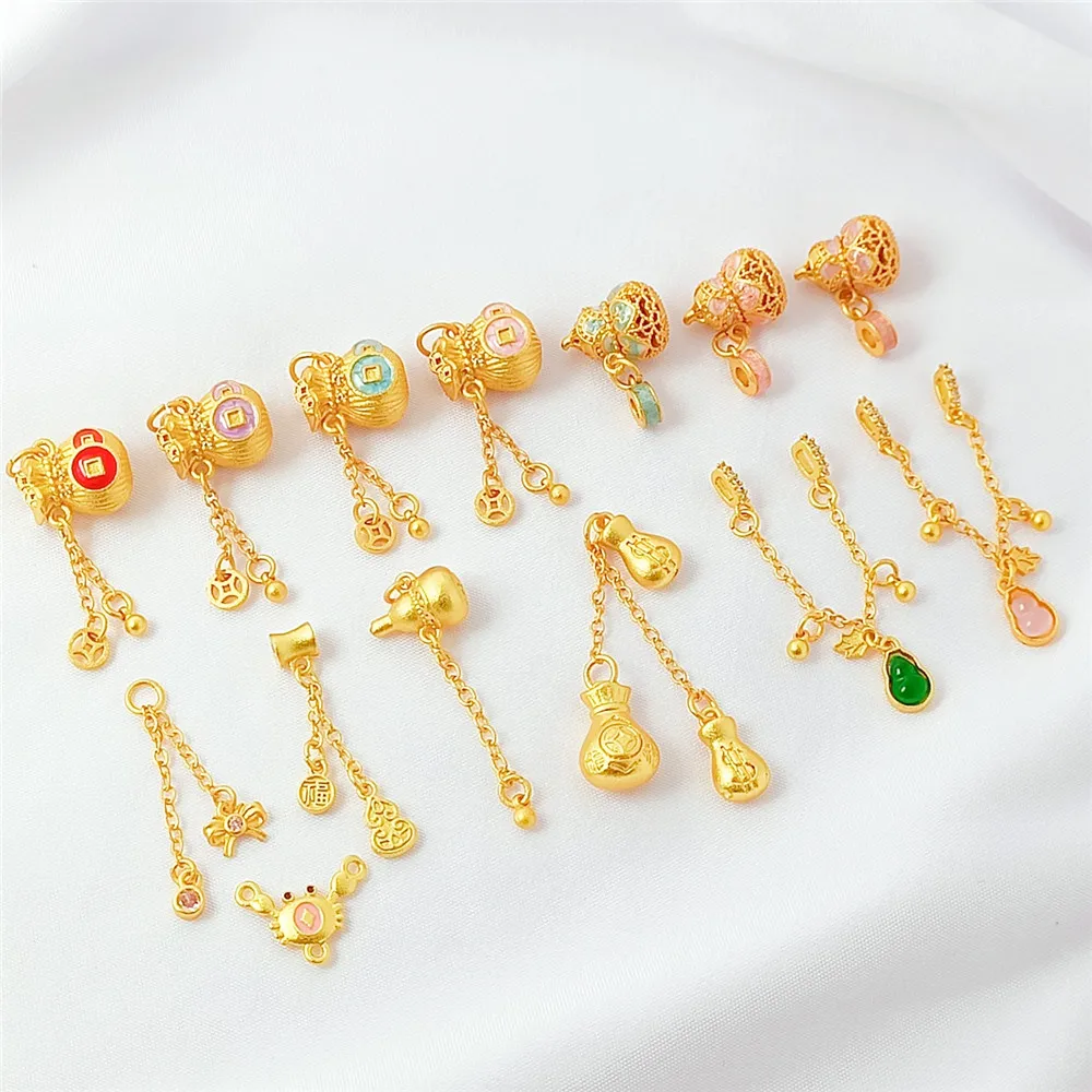 

18K Gold-plated Sand, Gold-drop Oil Gourd, Money Bag, Pendant, Handcrafted Diy Bracelet, Necklace, Accessory and Decoration