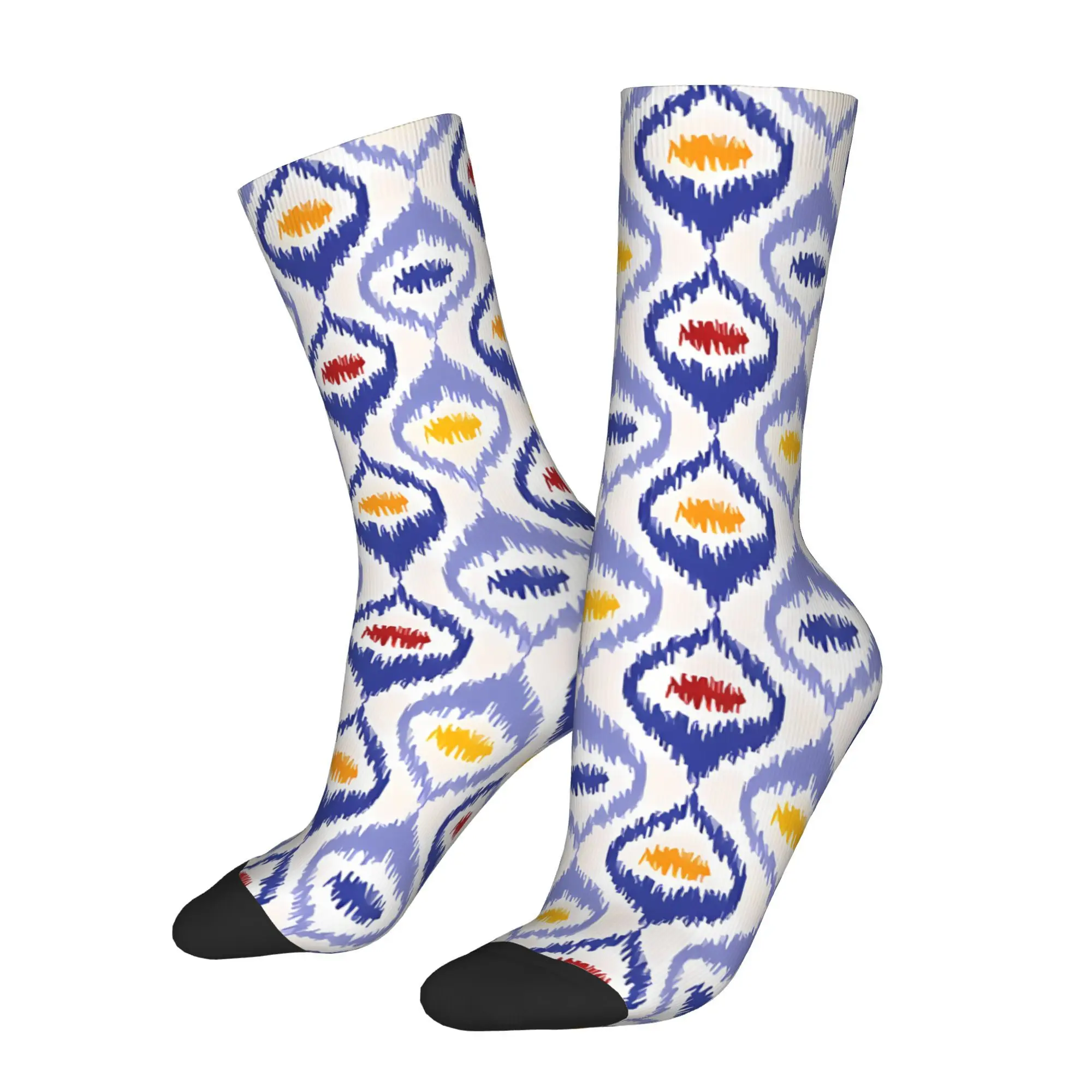 

Мужские носки из полиэстера с принтом Ikat Pattern Blue Ogee, модные