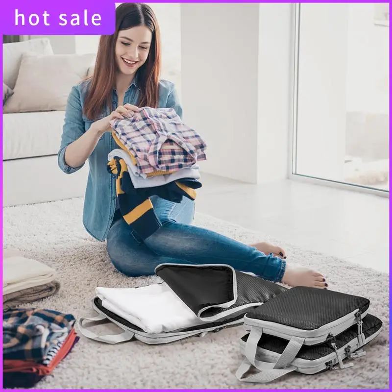 

LICG-4 Set Ultralight Packing-Cubes Black Polyester For Carry On Suitcase,Travel Packing For Suitcase Organizer Bag