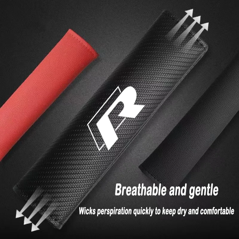 Housse de ceinture de sécurité en Fiber de carbone, 2 pièces, épaulettes pour VW Volkswagen R RLine GTI GTD Golf 6 7 5 4 3 2 8 MK4 MK6 MK7 MK5 MK3