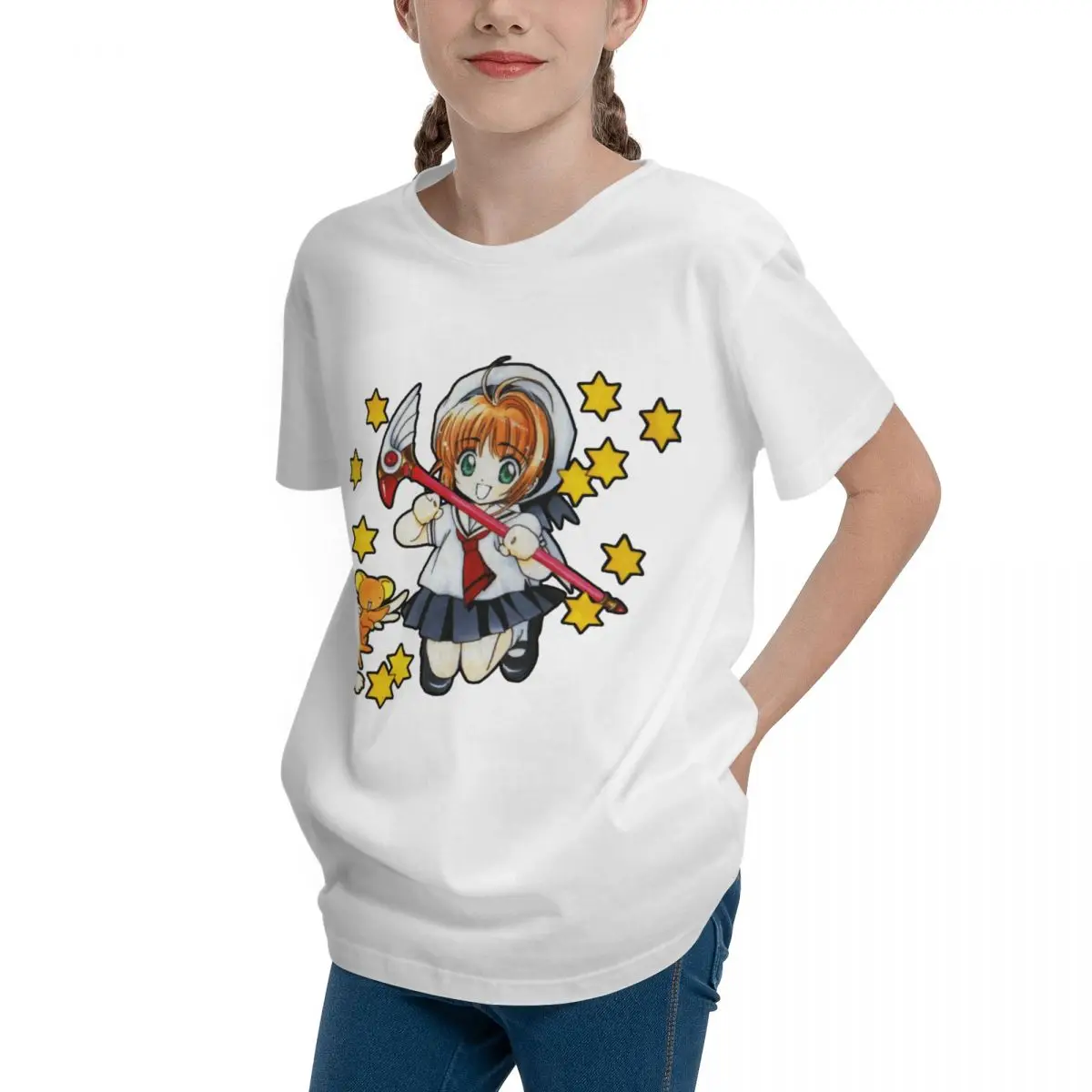 Cardcaptor Sakura Kero Chan Clow Card Magic Girl Y Vintage Fitness Adolescents Basic Short Sleeve T-Shirt Harajuku T-shirts