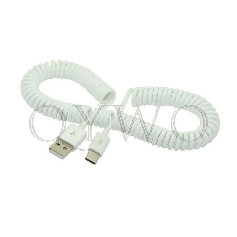 Stretch USB-C Cable Micro USB USB3.1 Type C Male to Standard USB 2.0 A Male Data Cable for Tablet & Mobile Phone