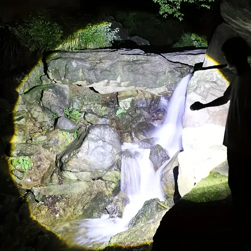 2025 Latest Rechargeable Led Flashlight Most Powerful Torch Light 4500mAh 8 Modes Power Bank Long Range Lamp for Camping Fishing