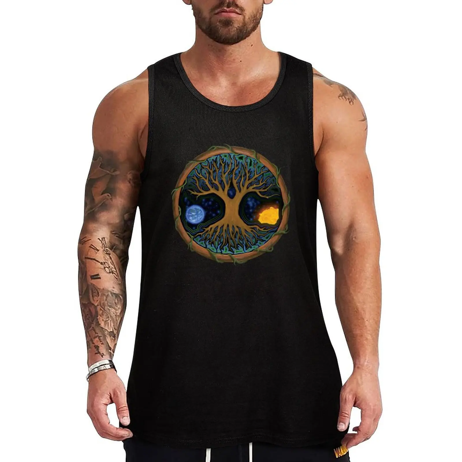 Camiseta sin mangas Astral Tree of Life, corte deportivo, para gimnasio y entrenamiento