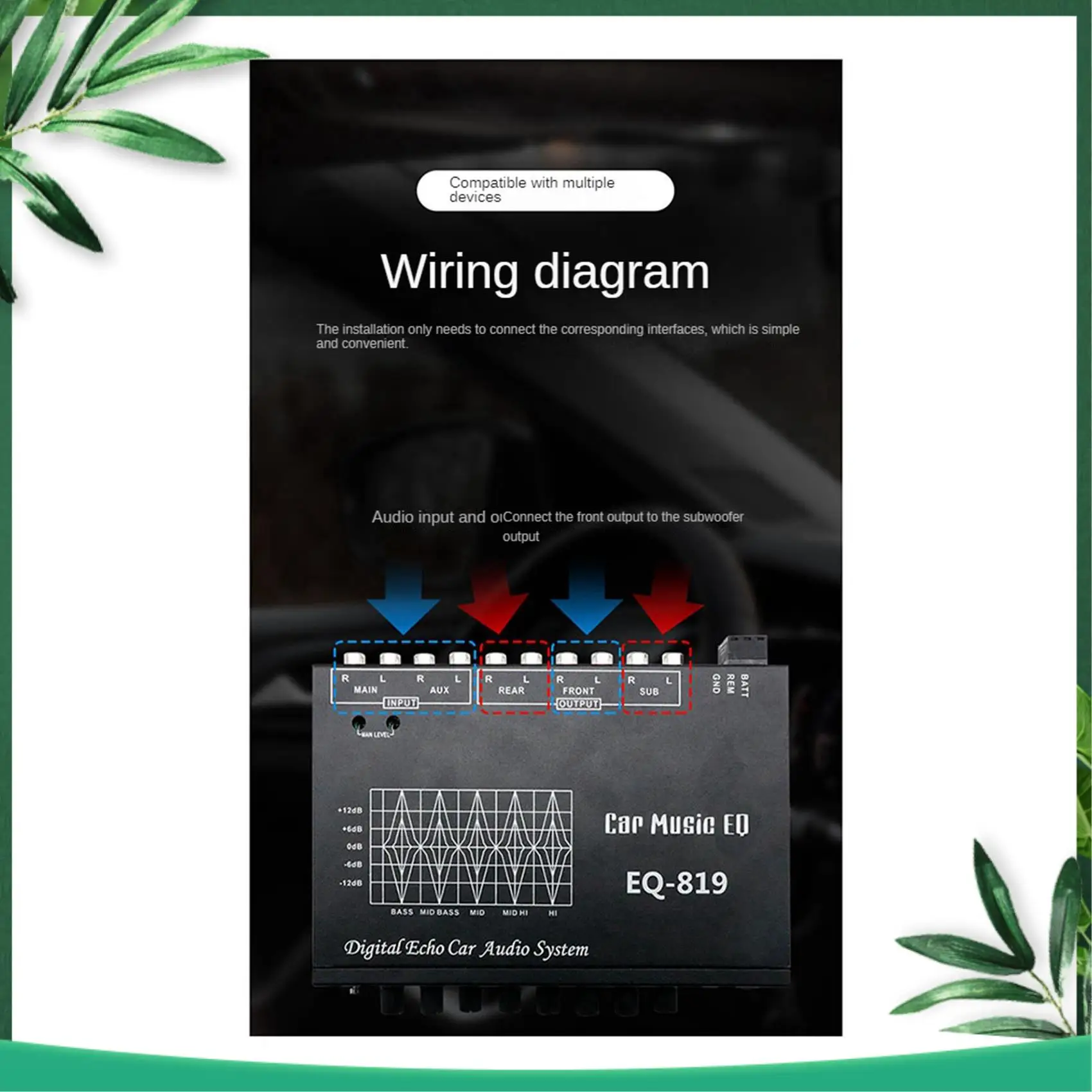YSS-6X EQ-819 Car Equalizer Multifunctional Car Audio EQ Tuning Crossover Amplifier Parametric Equalizer Car Audio Equalizer