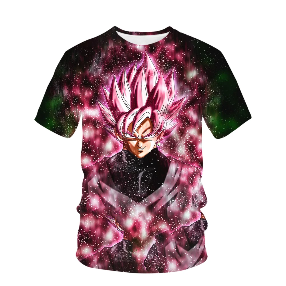 子供用ドラゴンボールTシャツ,3Dプリント,半袖,漫画,男性,男の子,夏