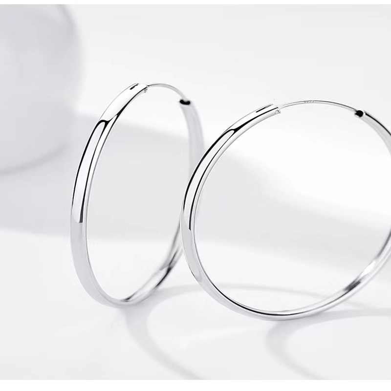 Somila 2022 Punk Mode 70mm Durchmesser Große Hoop Ohrringe Für Frauen S925 Ohrringe Brincos Schmuck Zubehör 3,0 MM Cерьги kольца – Detail 4