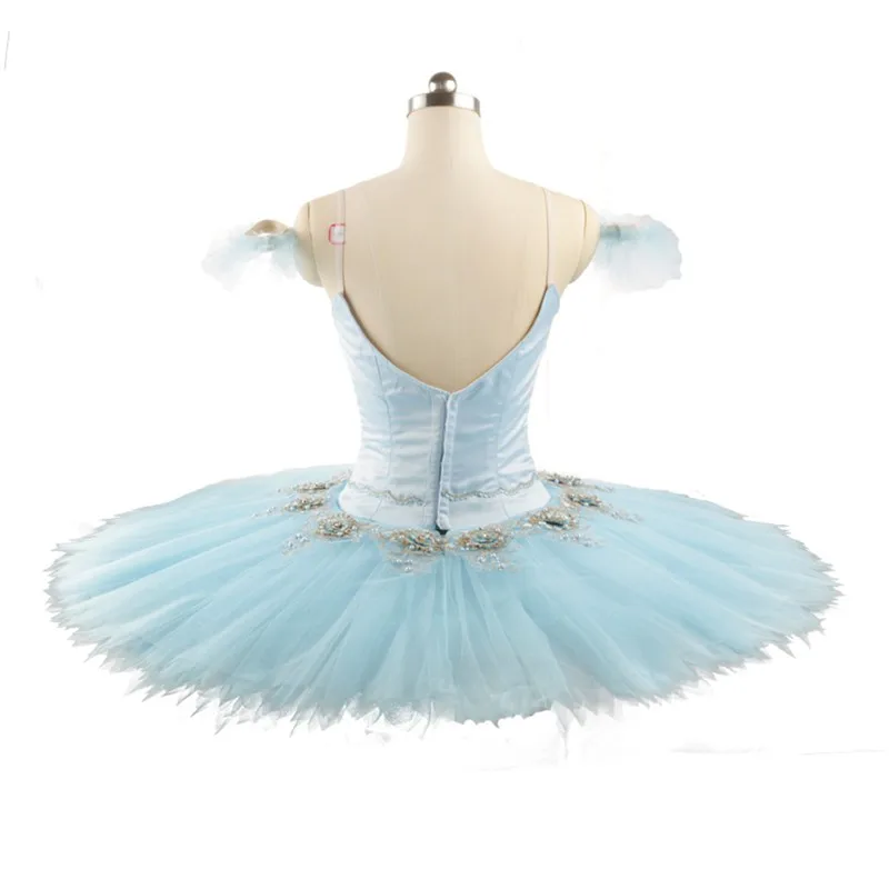 New Coming Professional Performance Competition Wear Light Blue Ballet Tutu Children