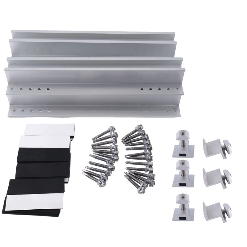 

Mini Rail Solar Bracket Kit Solar Bracket Aluminium Alloy 30Cm Mini Rail Solar Bracket 6 Rails + 4 Side Press + 2 Medium Press