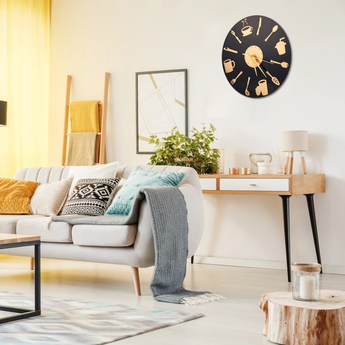 

Creative Tableware Decorative Hanging Acrylic Metal Quartz Silent Home Restaurant Bedroom Decor Funny Wall Creative Hanging