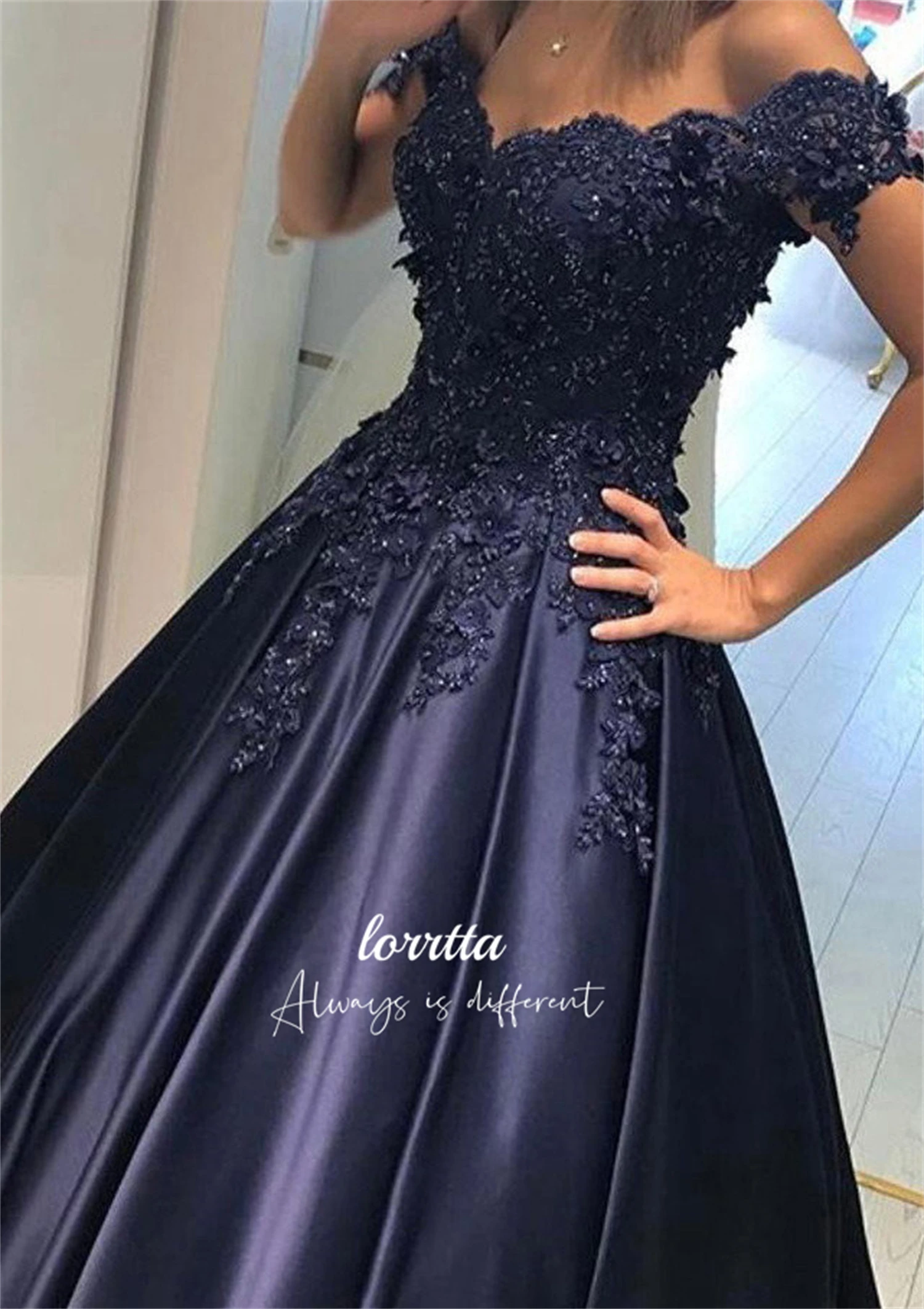 Lorrtta Formal Dress Ball Gown Line A Evening Lace Flower Decoration Happy Sharon Dresses 2024 Robe De Soiree Femmes Wedding