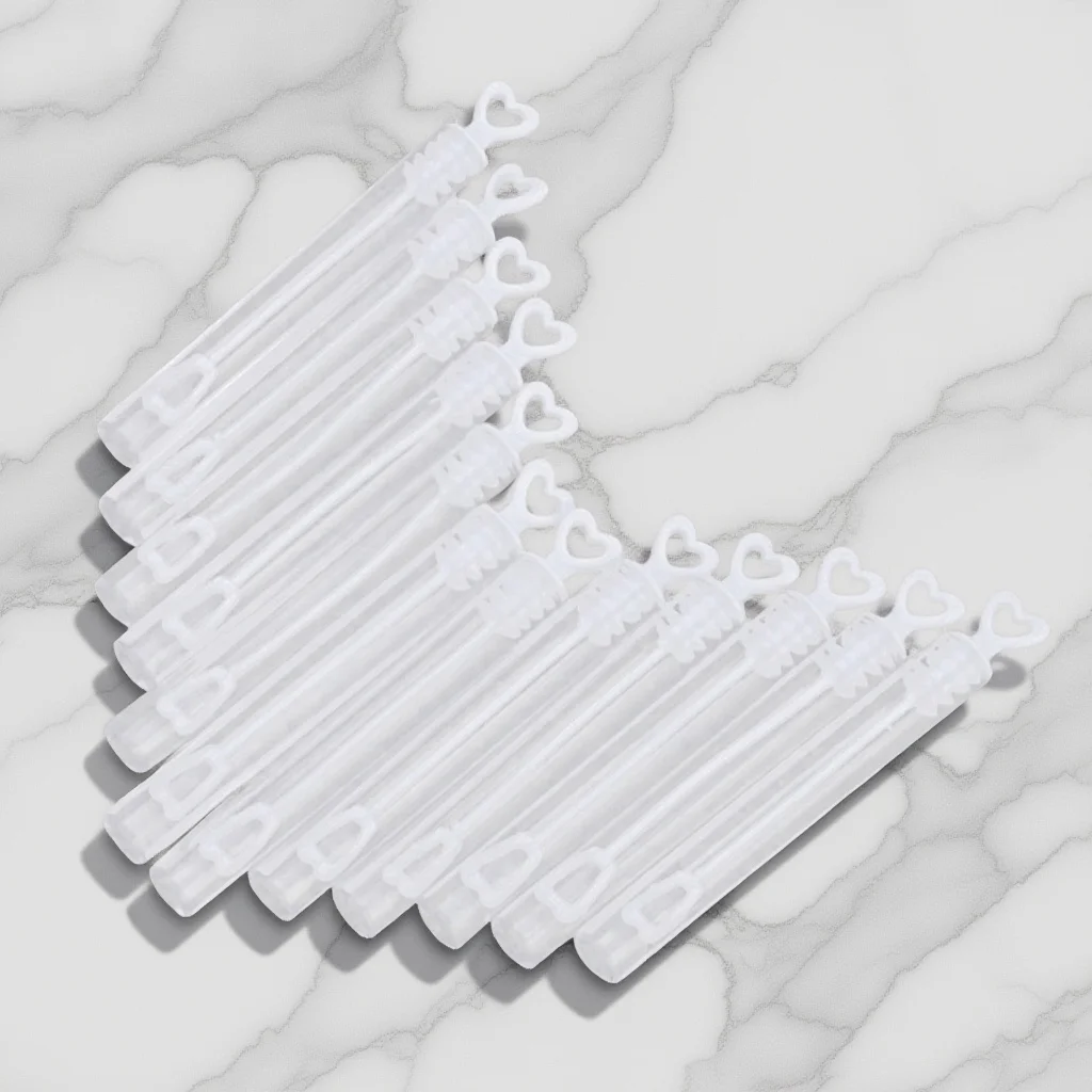30Pcs Kid Bubble Bottle Set Heart-Shaped Cap Elegant Empty Soap Water Container for Baby Shower Bridal Event Party Favors