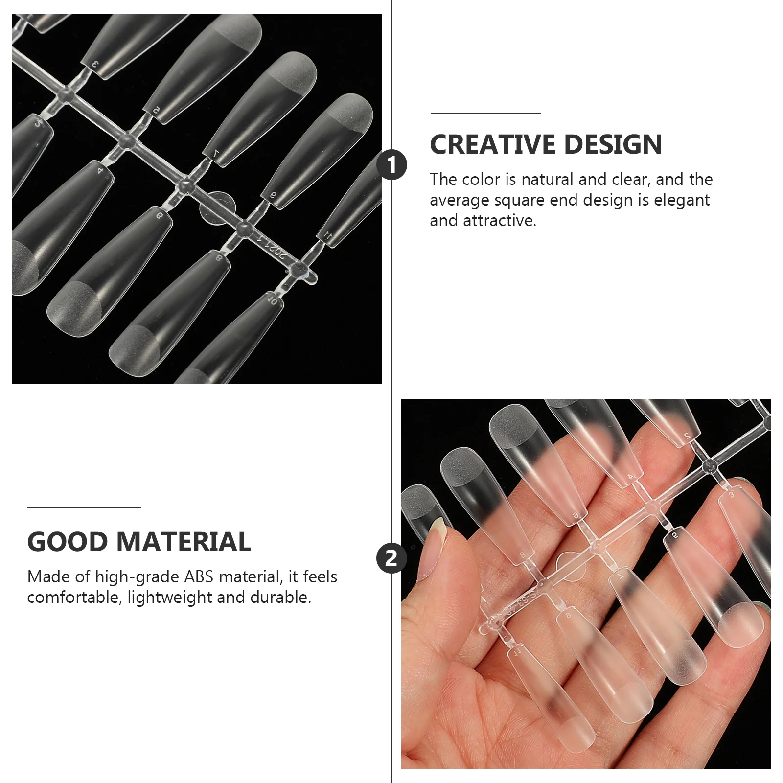 

Transparent False Nails Full Cover Paint Apply Suitable Different Finger Sizes Wedding Party Daily Fake Nails