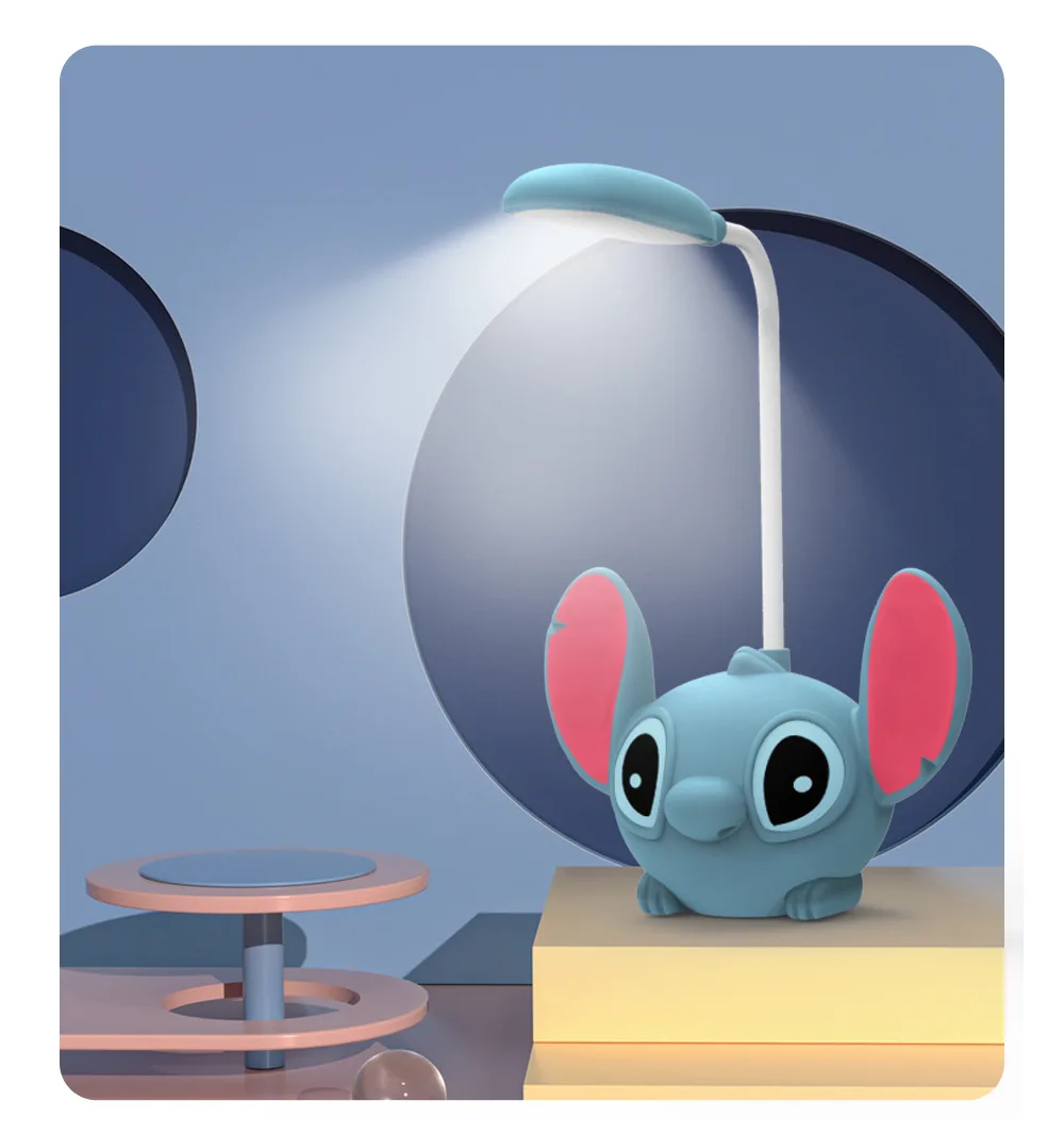 Stitch Anime Lamp Figure Stich Eye Led Night Light USB Charging with Pencil Sharpener Figure Model Kids Christmas Gift