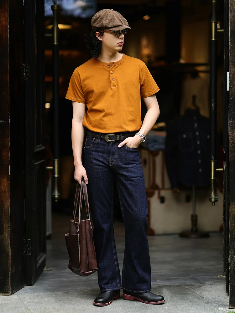 980s Modern Retro Trumpet pants Straight Pants Mbbcar Narrow Red Ear Denim Amekaji Jeans