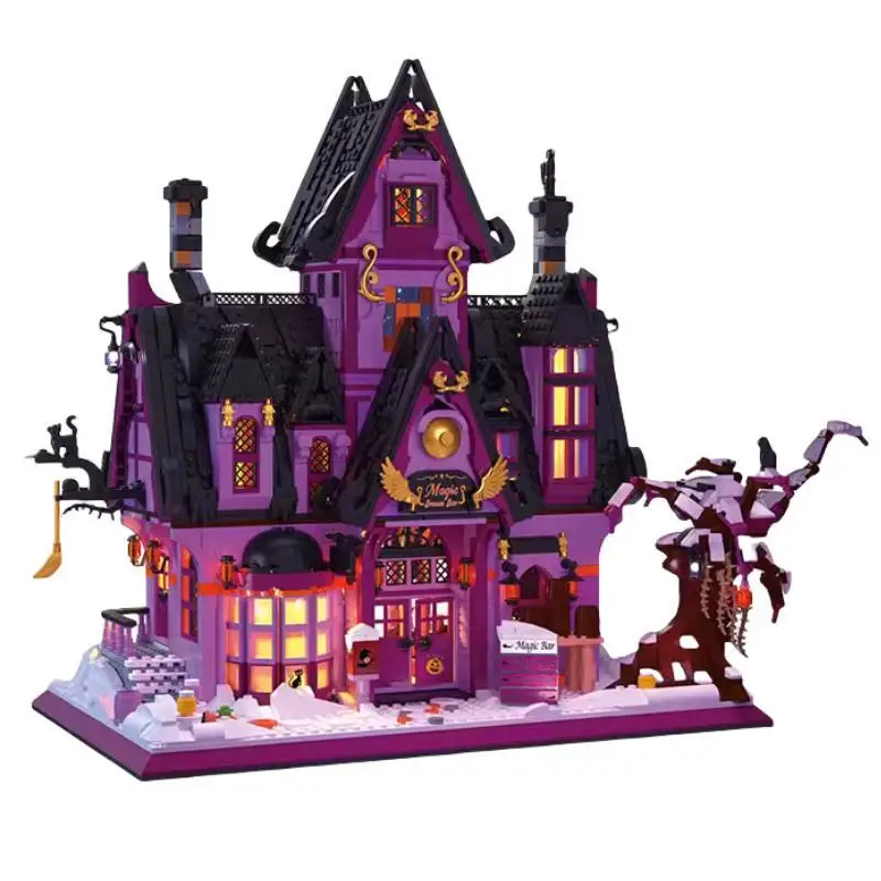 

New Dark Magic Castle Building Blocks Mini Particle Street View Birthday Valentine's Day Gift Toy Room Desktop Decoration