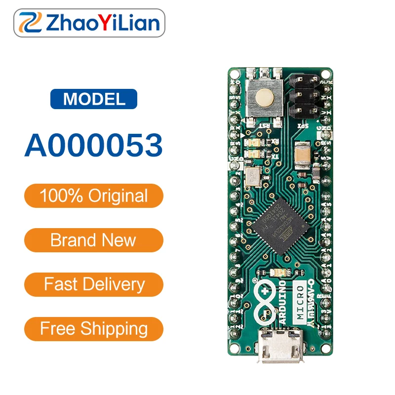 For Arduino Micro A000053 ATmega32U4 8 Bit AVR Microcontroller Development Board With Built In USB