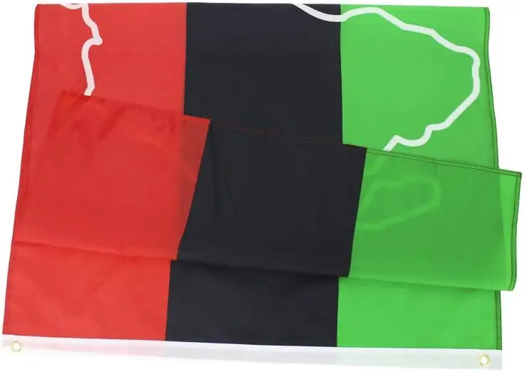 Flagicts 100% Polyester ANJOR 3x5 Fts UNIA Black Liberation African American Afro Outline Flag Map African Flags