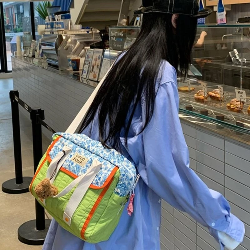 

Embroidered Baby Nappy Bag Travel Handbag with Ample Space for Baby Necessities