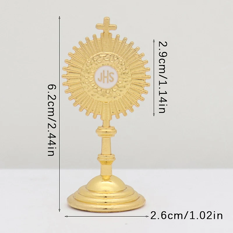 B*1PC Gold  Hominum Salvator Home Office Table Decoration Cross Figurine Religion Gift   Communion Statue