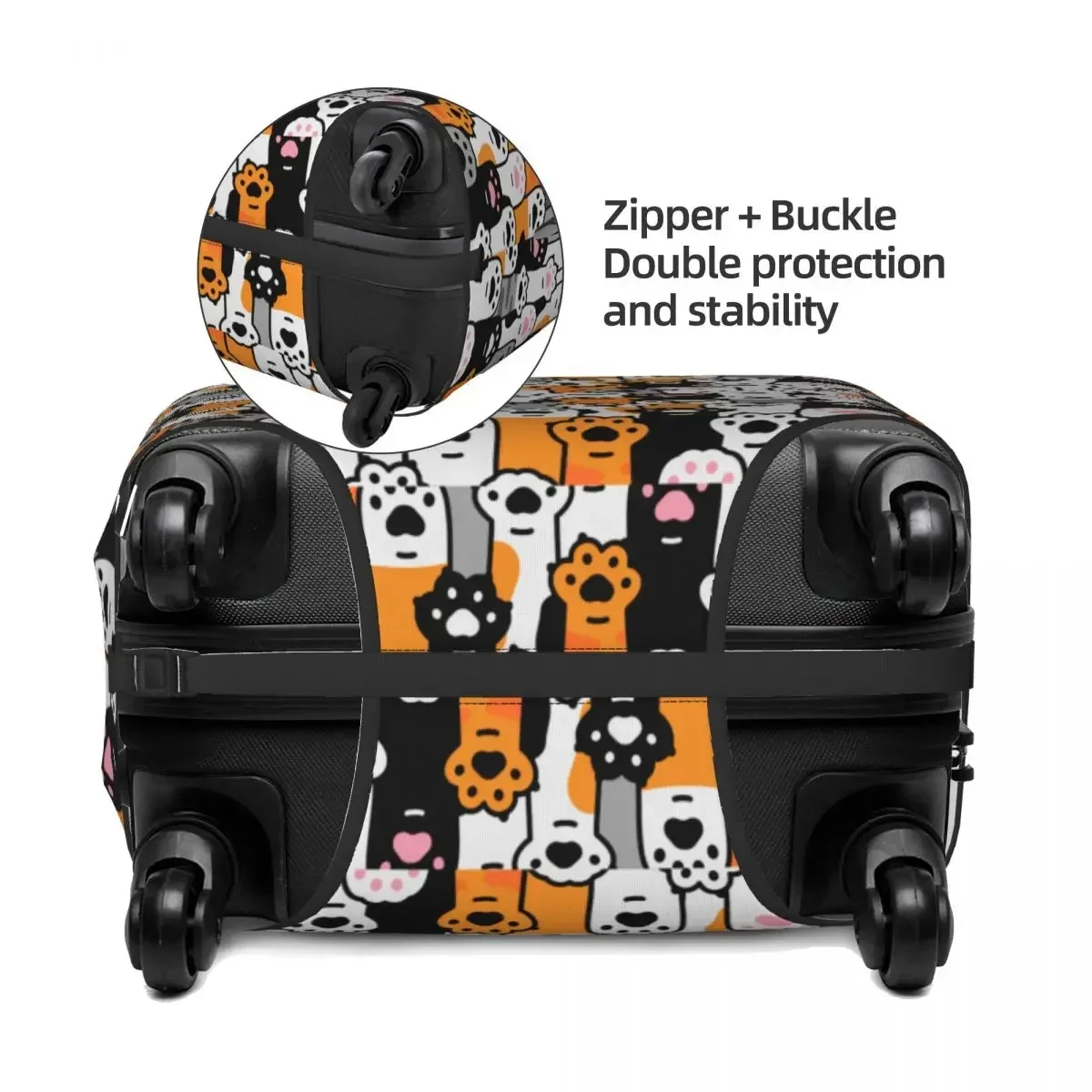 Custom Colorful Cartoon Kitten Cat Luggage Cover Funny Suitcase Protector Covers Suit For 18-32 inch